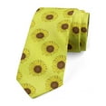 thumbnail image 1 of Floral Necktie, Rustic Sunflowers Silhouette, Dress Tie, 3.7", Pale Avocado Green Umber, by Ambesonne, 1 of 3