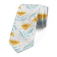 thumbnail image 1 of Floral Necktie, Vintage Flowers Polka Dots, Dress Tie, 3.7", Pale Blue and Dark Yellow, by Ambesonne, 1 of 3