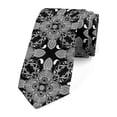 thumbnail image 1 of Floral Necktie, Vintage Motifs Art, Dress Tie, 3.7", Charcoal Grey and White, by Ambesonne, 1 of 3