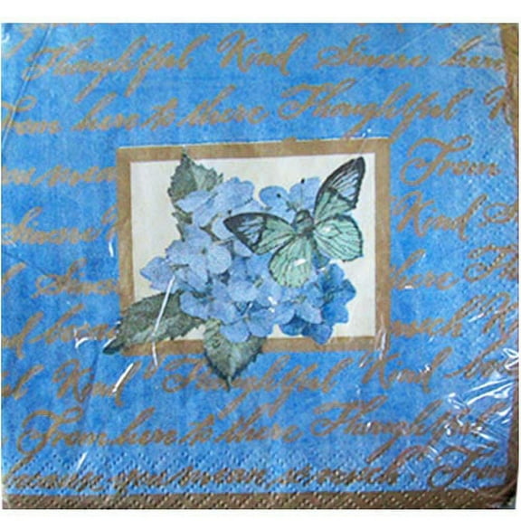 Floral 'Nikko Blue' Small Napkins (16ct)
