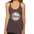 thumbnail image 1 of Floral Nurse Appreciation Pop Culture Tri-Blend Racerback Tank Top, Brown, X-Large, 1 of 5
