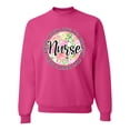 thumbnail image 1 of Floral Nurse Appreciation Pop Culture Unisex Crewneck Graphic Sweatshirt, Fuschia, XX-Large, 1 of 5