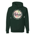 thumbnail image 1 of Floral Nurse Appreciation Pop Culture Unisex Graphic Hoodie Sweatshirt, Forest Green, 3X-Large, 1 of 4