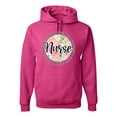 thumbnail image 1 of Floral Nurse Appreciation Pop Culture Unisex Graphic Hoodie Sweatshirt, Fuschia, Medium, 1 of 5
