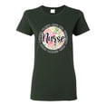 thumbnail image 1 of Floral Nurse Appreciation Pop Culture Womens Graphic T-Shirt, Forest Green, 3X-Large, 1 of 5