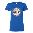 thumbnail image 1 of Floral Nurse Appreciation Pop Culture Womens Graphic T-Shirt, Royal, X-Large, 1 of 5