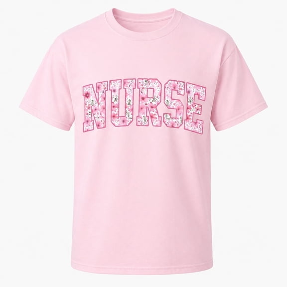 Floral Nurse T-Shirt, Cute Nursing Graduation Tee, Nurse Appreciation Gift, Unisex Cotton Shirt