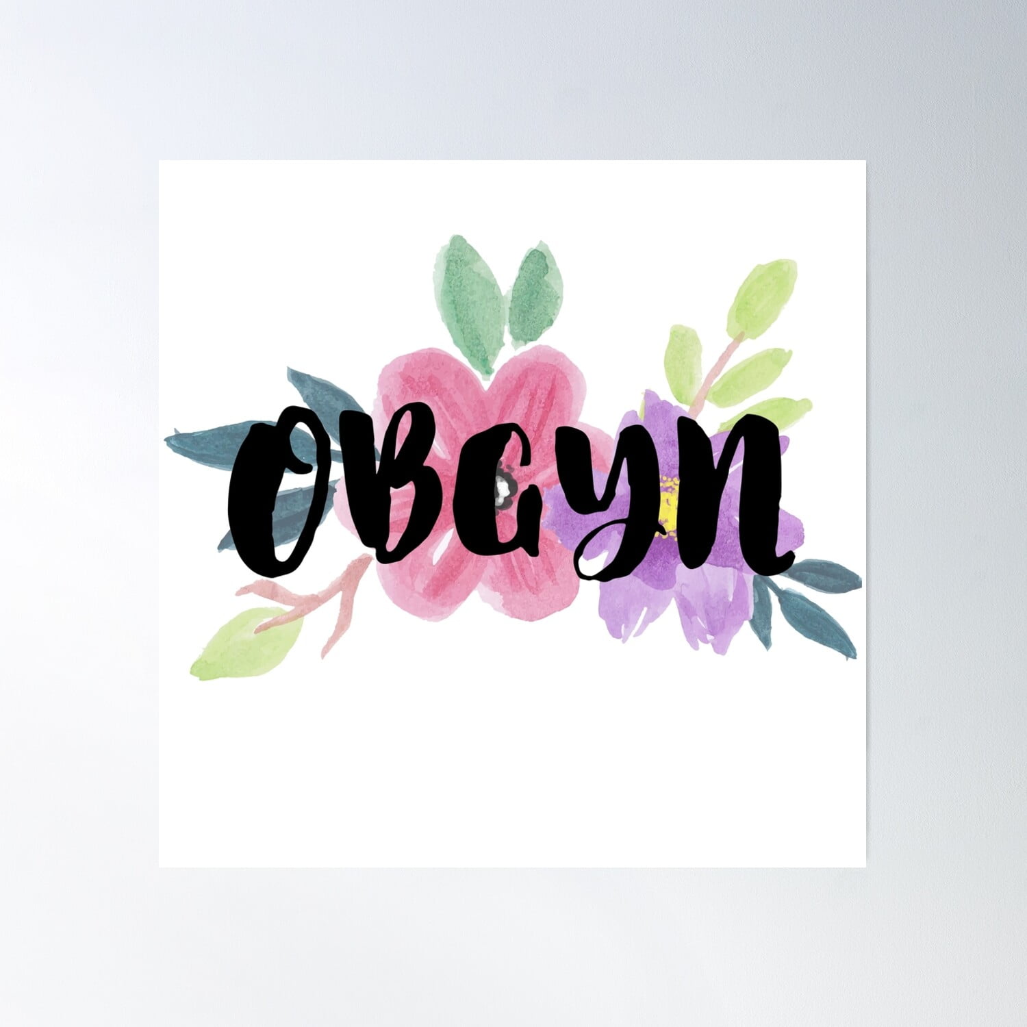Floral Obgyn Poster Wall Art, Modern Wall Decor, 24x24 UNFRAMED ...