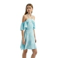 thumbnail image 1 of Floral Off Shoulder Halter Mini Dress, 1 of 4