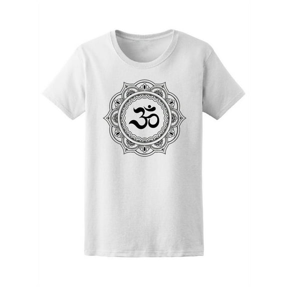 Floral Om Mehndi Mandala T-Shirt Women -Image by Shutterstock, Female Medium