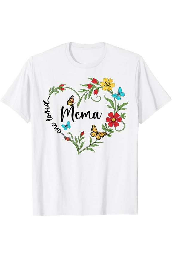 Floral One Loved Mema Heart Mom Grandma Women Mother Gift T-Shirt Unisex S-5XL Hot Trending Shirt, Vintage Birthday Gift