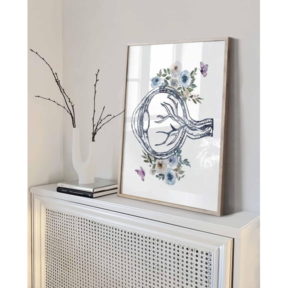 Floral Ophthalmology Human Eye Anatomy Clinic Optometrist Medical Eye Doctor Botanical Poster , Poster Print Only