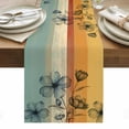 thumbnail image 1 of Floral Orange Table Runner - 90 Inch Long, Kitchen Dining Table Runner Dresser Scarves, Multicolor Striped Decadent Botanical Flower Farmhouse Decor for Coffee Tables Wedding Party Banquet, 1 of 8