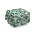 thumbnail image 1 of Floral Ottoman Cover, Water Lilies on Wetlands, 2 Piece Slipcover Set with Ruffle Skirt for Square Round Cube Footstool Decorative Home Accent, Standard Size, Multicolor, by Ambesonne, 1 of 5