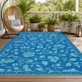 thumbnail image 1 of Floral Outdoor Area Rug UV Resistant Plastic Straw Portable Reversible Camping Carpet Waterproof Throw Mat for Patio Decor Balcony Picnic, 1 of 8