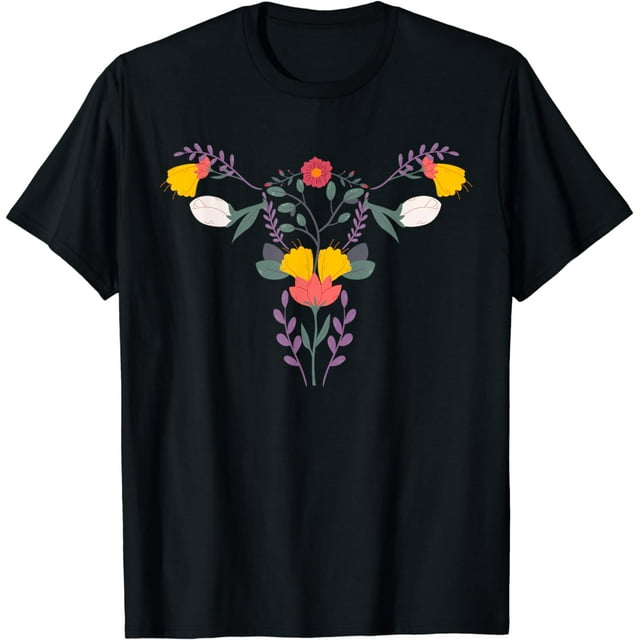 Floral Ovary Uterus Flower Vagina Women's Rights Feminist T-Shirt ...