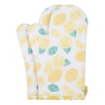 thumbnail image 1 of Floral Oven Mitts, Heat Resistant and Waterproof Cooking Gloves, Cotton and Silicone Gripping for Baking, Kitchen Mitts Set of 2 Yellow 11.6x7.3inch, 1 of 7
