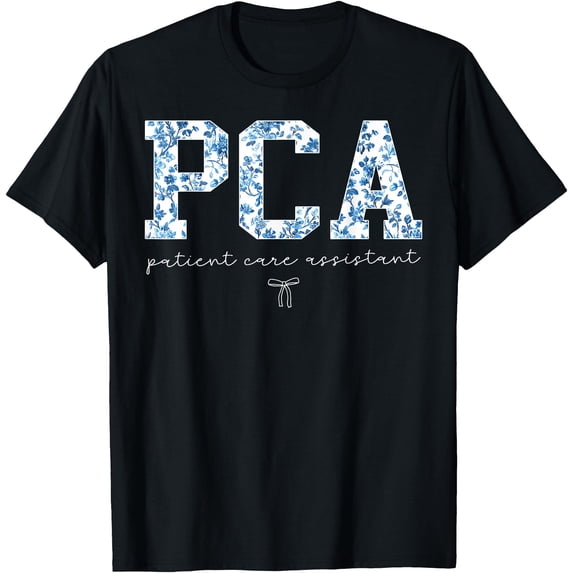 Floral PCA Patient Care Assistant T-Shirt for Healthcare Workers