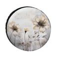 thumbnail image 1 of Floral Painting of Flowers Camping Spare Tire Cover Modern Art Universal Wheel Tire Cover Waterproof Dust-Proof Tire Protectors Camper Spare Tire Cover for Camper Trailer Truck SUV Universal 14inch, 1 of 8