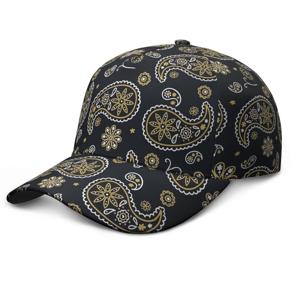 Floral Paisley Baseball Cap – Boho Vintage Retro Ethnic Dad Hat, Abstract Decorative Mandala Exotic Artistic Elegant Classic Chic Pattern, Adjustable Snapback