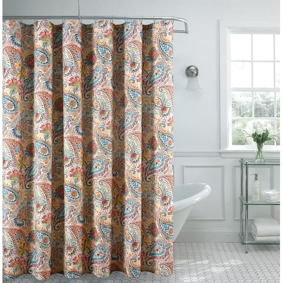 Floral Paisley Moroccan Damask Design shower curtain