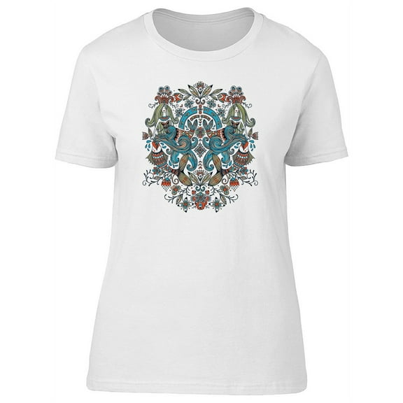 Floral Paisley Sealife Mermaids T-Shirt Women -Image by Shutterstock, Female Large
