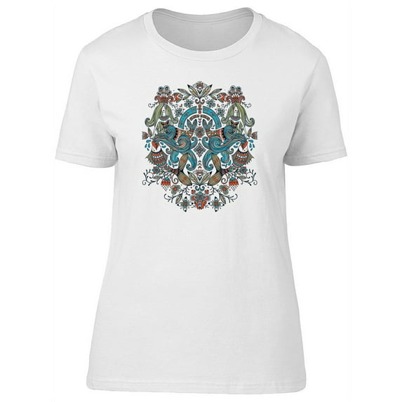 Floral Paisley Sealife Mermaids T-Shirt Women -Image by Shutterstock, Female Medium