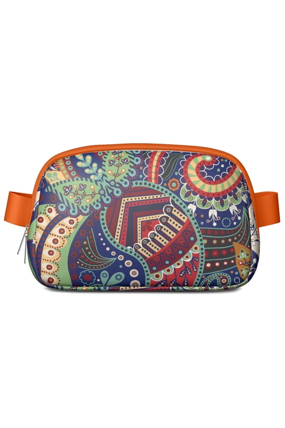 Floral Paisley Waist Bag – Waterproof Fanny Pack with Delicate Paisley Blooms, Feminine & Boho-Chic