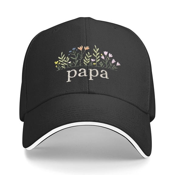 Floral Papa Grandpa Cap Print Baseball Cap Adjustable Strap for Running Workouts and Outdoor Activities All Seasons,Made In USA,Adult One Size Fits All