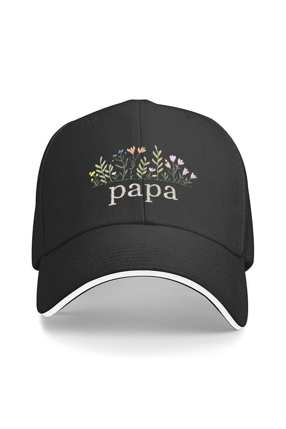 Floral Papa Grandpa Cap Print Baseball Cap Adjustable Strap for Running Workouts and Outdoor Activities All Seasons,Made In USA,Adult One Size Fits All