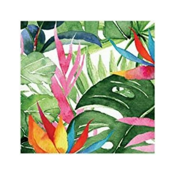 Floral Paradise Tropical Beach Summer Luau Party Paper Beverage Napkins