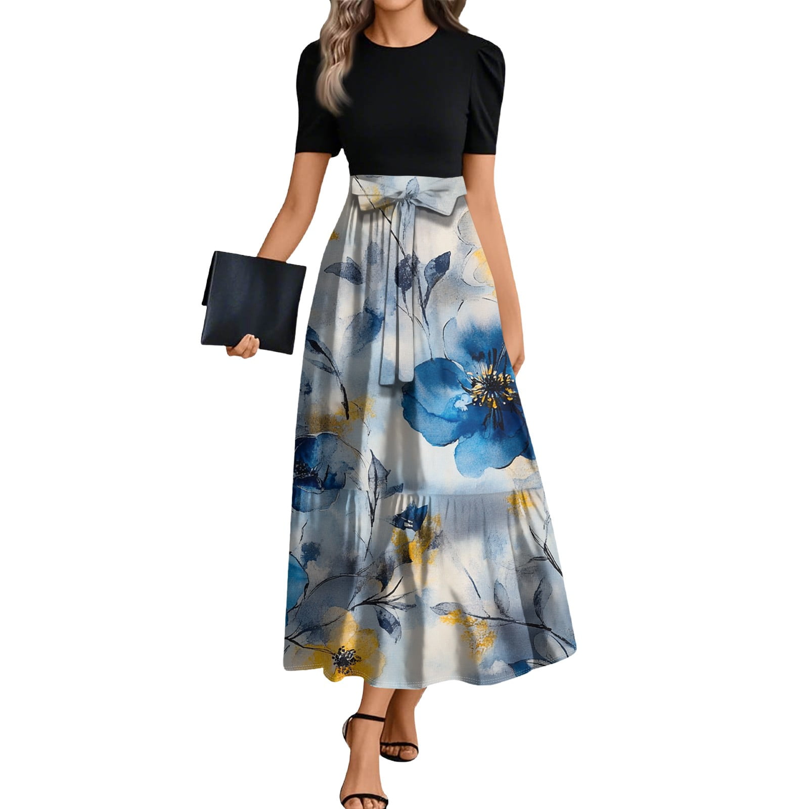 open lace back dress Garden Tea Party Belted Midi Dress Small main image 1