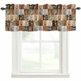 thumbnail image 1 of Floral Patchwork Farmhouse Short Window Curtain Valances, Vintage Country Geometric Flower Rod Pocket Kitchen Valances for Living Room Bedroom Bathroom Cafe 42" x 18", 1 of 8