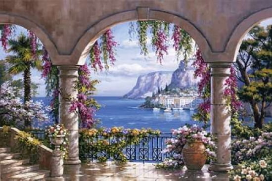 Floral Patio I Canvas Art - Sung Kim (24 x 36)