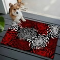 thumbnail image 1 of Floral Pattern 2x3 Area Rugs for Living Room, Outline White Red Chrysanthemum Graphic Non Slip Floor Mat Washable Low-Profile Indoor Carpet for Bedroom, Dining Room, Bathroom, 1 of 9