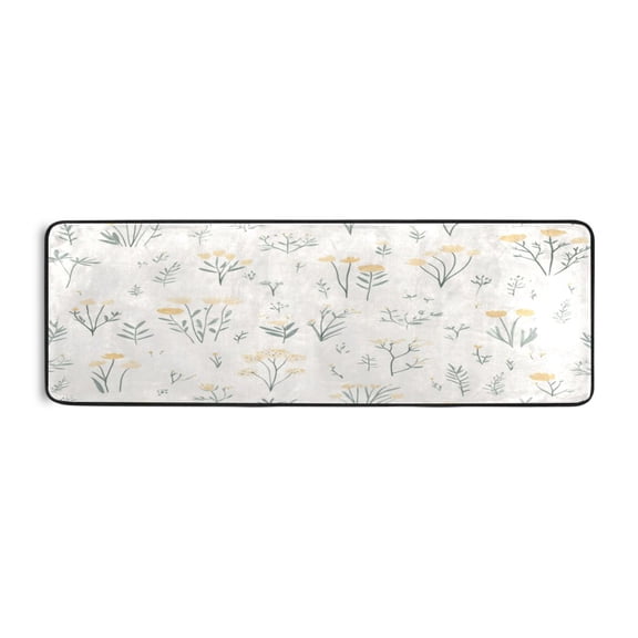 Floral Pattern 72x24" Runner Rug, Non-Slip Memory Foam Cushion, Anti-Crease for Hallways and Bedrooms