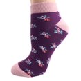 thumbnail image 1 of Floral Pattern Ankle Low Cut 1-pair Pack & 4-pair Pack Cotton Socks, 1 of 9