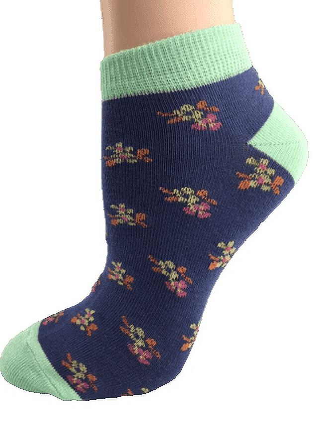 Floral Pattern Ankle Low Cut 1-pair Pack & 4-pair Pack Cotton Socks