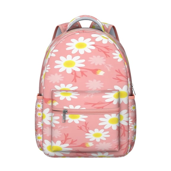 "Floral Pattern Backpack with Sunflowers - Trendy Wildflower Printed School Bag for Women, Roomy College Backpack with Multiple Pockets and Laptop Sleeve"