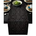 thumbnail image 1 of Floral Pattern Black Texture Black Table Runner Modern Linen Cotton Table Cloth Decoration For Home Wedding Christmas Party, 1 of 1