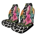 thumbnail image 1 of Floral Pattern Black White Background Car Seat Covers Front Seats Universal Fit for Cars SUV Truck Auto Interior Accessories, 1 of 3