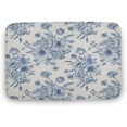 thumbnail image 1 of Floral Pattern with Bouquet of Blue Flowers Doormats Spring Vintage Rug Entrance Door Rug Outdoors/Indoor/Bathroom/Kitchen/Bedroom/Entryway Floor Mats Non-Slip Rubber Low-Profile 18 x 30,Blue White, 1 of 5