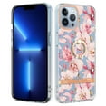 thumbnail image 1 of Floral Pattern Case for iPhone 16 Pro Max, Clear Case with Ring Holder Kickstand for iPhone 16 Pro Max, Slim Lightweight Military Grade Shockproof Protective Phone Cover for Women Girls, Pink Flower, 1 of 5