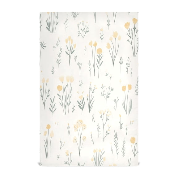 Floral Pattern Decorative Waffle Towel Kitchen Dishcloth 28x18in Multi-Use Tea Towel