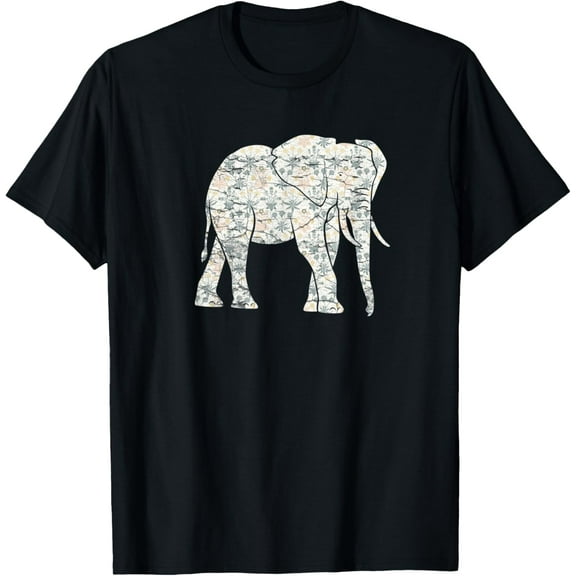Floral Pattern Elephant Tee Elephants Gifts For Men Women T-Shirt