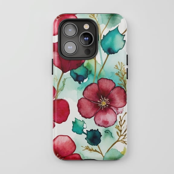 Floral Pattern For All iPhone Series Tough Phone Case Watercolor