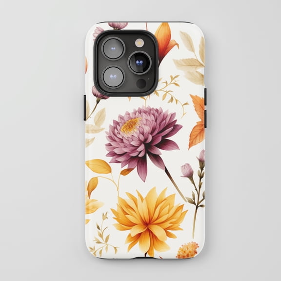 Floral Pattern For All iPhone Series Tough Phone Case Watercolor