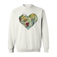 thumbnail image 1 of Floral Pattern Heart Shape Sweatshirt Women -Image by Shutterstock, Female Small, 1 of 4