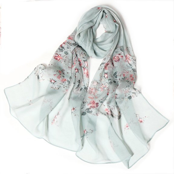 Floral Pattern Lightweight Scarf Shawl For Women Fashion Sunscreen Spring Wrap