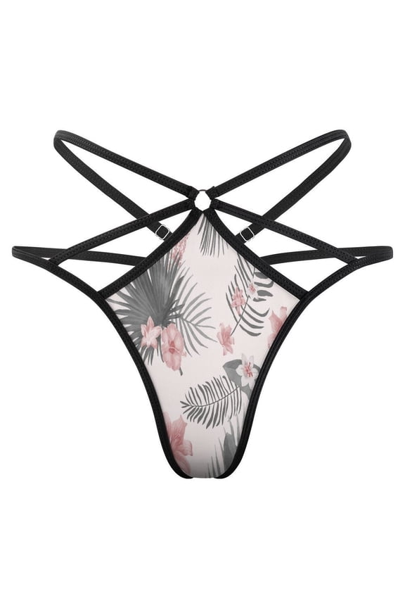 Floral Pattern Open Type Women's Panties Crotch Opening G-strings Thongs Lingeries Underwear